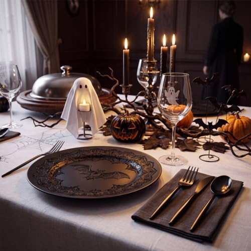 Supernal 180pcs Black Plastic Silverware Set, Disposable Cutlery for Party - Image 2