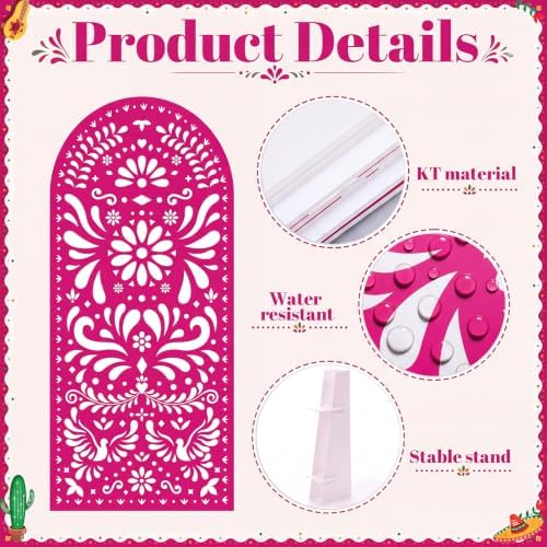 Gerrii 6 ft Cielito Lindo Arch Backdrop, All-in-one Stand up, Rose Red - Image 3