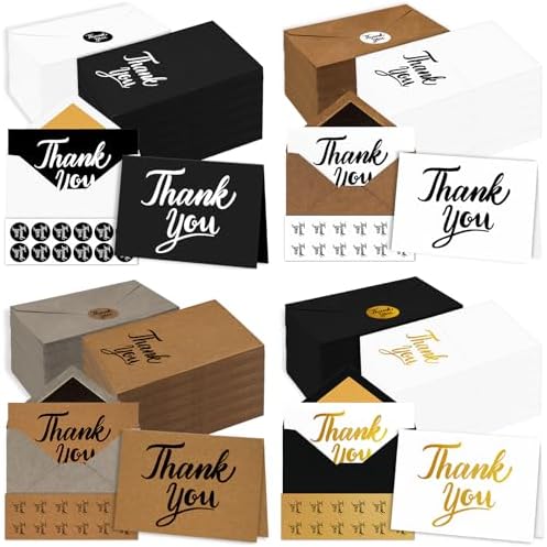 600 PCS Thank You Cards with Envelopes Matching Stickers Thank You Notes Bulk 4x6 Inch Minimalistic Design for Business Baby Shower Wedding Small Business Graduation Bridal Shower Funeral Mixed by UZLUbuywithconfidence