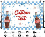 MEHOFOND 8x6ft Custom She's Ready to Pop Baby Shower Banner Backdrop Blue Coquette Shes Ready to Pop Baby Shower Decorations Gender Reveal Cake Smash Photo Booth Props - Image 3