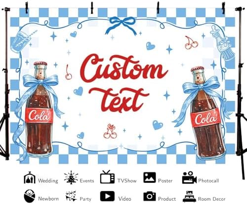 MEHOFOND 8x6ft Custom She's Ready to Pop Baby Shower Banner Backdrop Blue Coquette Shes Ready to Pop Baby Shower Decorations Gender Reveal Cake Smash Photo Booth Props - Image 3