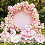 Honoson 4 Pcs Large 30" Ballerina Dancer Cardboard Cutouts, Pink Ballerina Birthday Party Decorations Yard Signs for Baby Shower Wedding Dance Ballet Themed Party Decor Supplies - Image 6