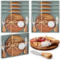 Maxcheck 8 Sets Wood Cheese Board Party Favors with Knife Fork Bridal by Maxcheck