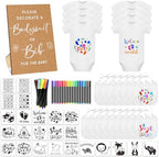 69 Pcs Baby Bib Bodysuit Baby Shower Set Baby Shower Game Sign Baby Feeder Bib Newborn Bodysuit Fabric Marker by SytuHete