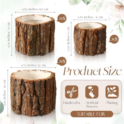 24 Pcs Wooden Vase for Centerpieces Wedding Flower, L+m+s - Image 2