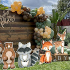 Gemscream 4 Pcs Large Woodland Animal Party Decorations 24 Inch Woodland Classroom Decor Cute Forest Animal Cardboard Cutouts Cartoon Jungle Photo Booth Prop for Birthday Baby Shower Nursery Party - Image 6
