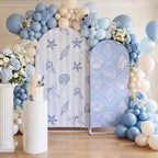Mindsoft 2 Pcs Arch Backdrop Cover 6ft and 7.2ft Spandex Stand Cover for Baby Shower Birthday Wedding Bridal Shower Party Decorations (Light Blue,Seashell) - Image 4