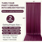 10ft×15ft Burgundy Backdrop Curtain for Wedding Parties - Image 6