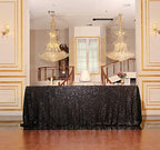 SquarePie Sequin Tablecloth 90x132 Inch Black for Halloween Wedding Party - Image 4