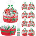 FoldTier 8 Pack Christmas Woven Gift Baskets with Handles,Red by FoldTier
