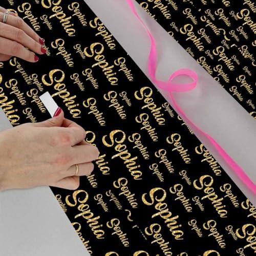 AOFUN Custom Gifts Personalized Gift Love Wrapping Paper Mens Wrapping Paper Christmas Funny Gift For Friend Personalized Name Text 5 Rolls 58"" x 23"", Style 31 - Image 4