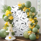 Golf Balls Arch Backdrop Cover 6.6 FT, Retro Sports Style Golf Poles Minimalist Modern Wedding Arch Cover Stretchy Backdrop Stands Covers for Birthday Party Ceremony Banquet Decor - Image 3