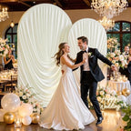 Ivory Wedding Arch Backdrop Cover 7.2ft and 6ft Draped Arch Covers Stretchy Backdrop Spandex Balloon Arch Covers for Bridal Shower Baby Shower Engagement Photography Birthday Party Decorations - Image 2