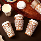 50 Sets 12oz Cielito Lindo Cups Mexican Paper Cup Copas De Barro Disposable Fiesta Coffee Drink Mug with Lid Sleeve for Birthday Baby Shower Wedding Party Supply Cafe Shop Decoration - Image 2