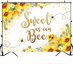 Avezano Sweet as can Bee Backdrop Yellow Sunflower Honeycomb Bee Baby Shower Background Sweet as Can Bee Baby Shower Party Decorations (8x6) - Image 5