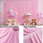 12ft x 10ft Pink Backdrop Curtains for Parties, Wrinkle Free 2 Panels Photo Backdrop Drapes Back Drop Cloth for Wedding Birthday Photography Background Decor - Image 4