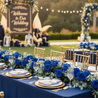 Auihiay 104PCS Blue Roses, Realistic Silk Velvet Blue Artificial Flowers - Image 2