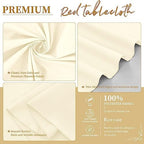 YMHPRIDE 6 Pack Beige Tablecloths - 120 Inch Polyester Round Table Covers, Washable Fabric for Wedding, Party, Dining, Banquet - Image 3
