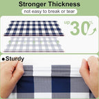 misaya 12 Packs Navy White Buffalo Gingham Plastic Disposable Table Cloth - Image 2