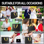 EUSOAR Large Black Golden Handles Shopping Bags, 25 Pack 12.5x4.5x11 inches Gift Wrap Bags Handles Bulk, Merchandise Retail Wrapping Bags for Business, Craft Grocery, Wedding - Image 5