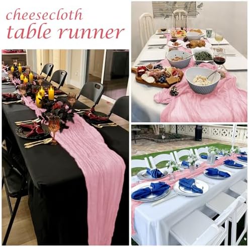 25 Pack Light Pink Cheesecloth Table Runner, 17 x 108 Inch, Gauze, Semi-Sheer, Classic Style, Polyester, Solid Pattern, Perfect for Weddings, Baby Showers, Banquets & More - Image 7