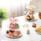 Patelai 8 Pack Plastic 3 Tier Cupcake Stand Holder, Cream White - Image 3