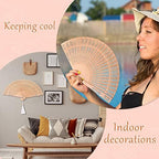 Qunclay 60 Pcs Wooden Hand Fans for Wedding Guest Favors,Delicate Style - Image 4