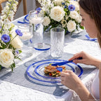I00000 350 Pcs Dark Blue Plastic Plates Set for 50 Guests,Blue Dinnerware Include 50 Dinner Plate 50 Dessert Plate,50 Cups,50 Pre Rolled Napkins with Cutlery Set for Party Wedding - Image 3
