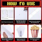 4 Pcs Movie Night Party Decoration Starry Cardboard Cutouts Film Popcorn Clapperboard Cardboard Cutout Lifesize Stand-ups Wedding Birthday Photo Props Backdrop Decor - Image 6