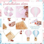 Meooeck 8 Sets Pink and Blue Hot Air Balloon Table Centerpieces Decor - Image 3