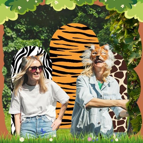 Safari Party Arch Backdrop Cover Set of 3 Wild Jungle Animal Birthday Decor - Image 5