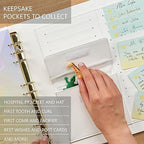 Keepsake Baby Memory Book Girl Boy – Timeless Leather-Bound Baby Milestone Book – Baby Book Keepsake Record First 5 Years – Gender Neutral Baby Scrapbook Album, Baby Album Journal Registry Search Gift - Image 3