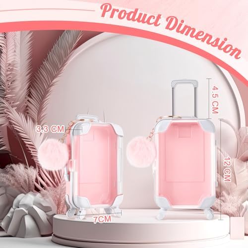 VioraWhite 40 Pcs Mini Suitcase Empty Box and Plush Ball Set, 2 Pink - Image 2