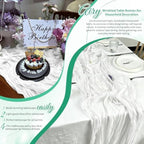 White Boho Cheesecloth Table Runner 12 Pack 17x108 Inch Sheer Gauze - Image 7