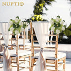 NUPTIO White Flower Wreath for Table Centerpieces, 9.05 Inch, Set of 10 - Image 3
