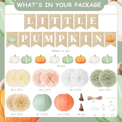 Kriyokiaa Little Pumpkin Balloon Baby Shower Decorations - Image 7