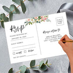 Andaz Press 56-Pack Personalized RSVP Postcards for Wedding Peach Floral Garden Cardstock Response Reply Cards for Bridal Shower Baby Shower Birthday Event Custom Date and Return Address 4 x 6-Inch - Image 2