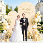 Set of 2 Wedding Arch Cover 6ft 7.2ft Beige Arch Cover Chiara Backdrop Covers Spandex Fitted Arched Stand Covers Balloon Arched Covers Stretchy Backdrop for Baby Shower Party Wedding Ceremony Decor - Image 3