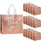 Sweetude 30 Thank You Non Woven Gift Bag, 11 x 12 x 5 Inch, Rose Gold by Sweetude
