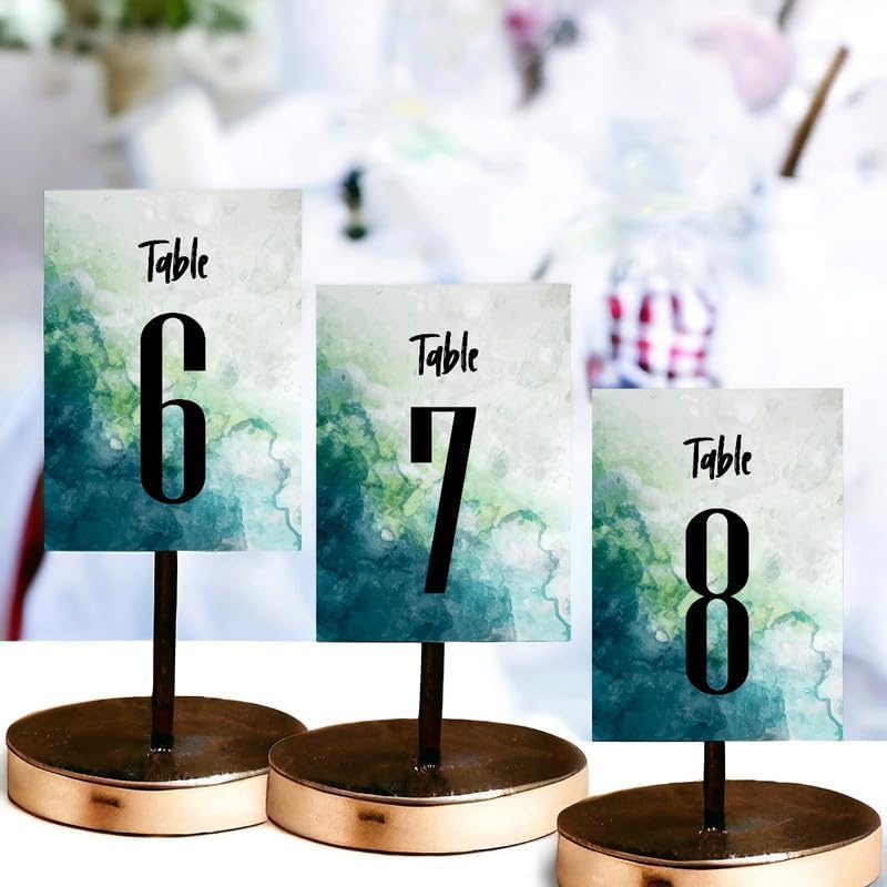 ANANYA FASHION & CRAFTS HUB Watercolor Graphic Wedding Table Number Cardss 1-100 Double Sided With Head Table For Reception Event Party Baby Shower Birthday 5x7 Inch - Image 3