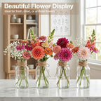 TBWIND Vintage Glass Flower Vase, 24PCS Farmhouse Clear Mason Jar Vases - Image 6