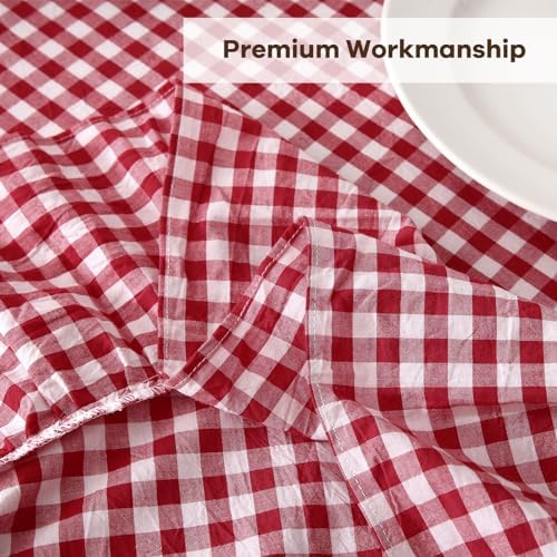 Table Cloth, Red White Gingham, Round Dia.60” - Image 6