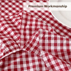Red White Gingham Ruffle Tablecloth Square 60"x60" - Image 5