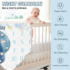 Personalized Baby Milestone Blanket for Boys Girls Baby Month Blanket- First Year Calendar Monthly Growth Chart - Moon Elephant Halloween Birthday Gifts for Infant Todder - Image 6