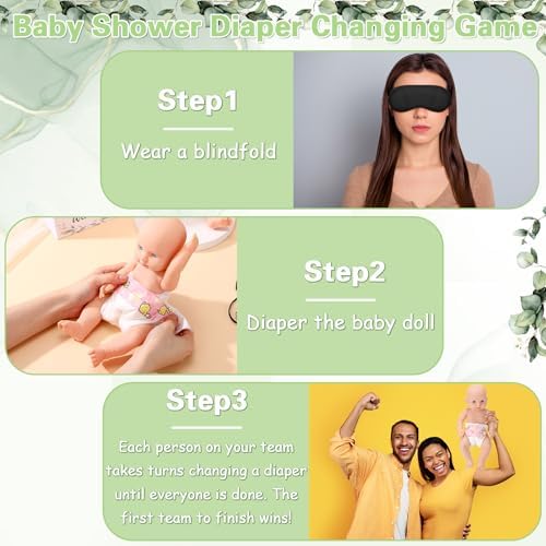 37 Pcs Baby Shower Diaper Changing Game Supplies, Cute - Image 5