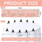 Newwiee 12 Pack Round Plastic Tablecloth Sequin Runner Set,Rose Gold - Image 2