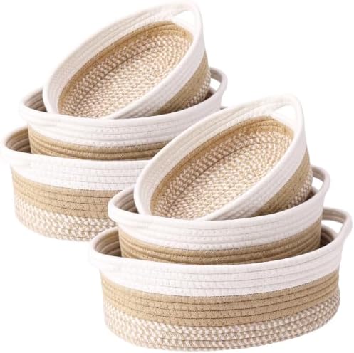 LemonRoad Set of 6 Cotton Rope Storage Baskets for Shelves (3 Sizes) by Unknown