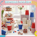 300 Pack 8 oz Disposable Patriotic Paper Cups Veterans Day Red White Blue - Image 5