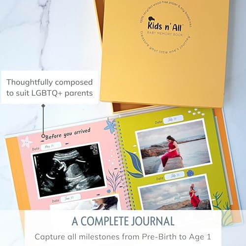 Baby's First Year Book, Gender-Neutral Ocean Baby Memory Book and Keepsake - Image 3