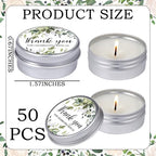 MTLEE 50 Pcs Greenery Wedding Candles Gift Favors for Guests 1 Oz - Image 6